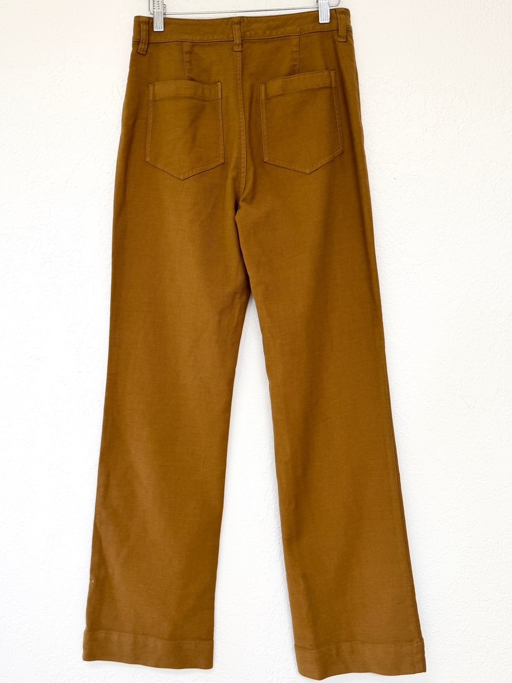 FAHERTY soft stretch flared pants / mustard high waist casual trousers / 27 - Picture 7 of 8